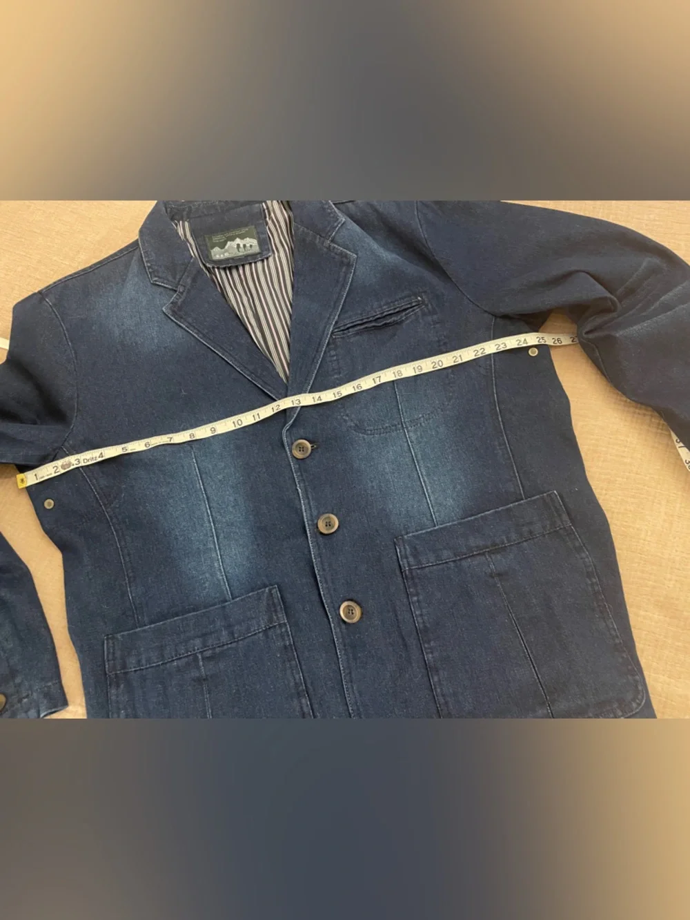 Lined Denim Blazer Jacket in Dark Blue size Men’s XL EUC